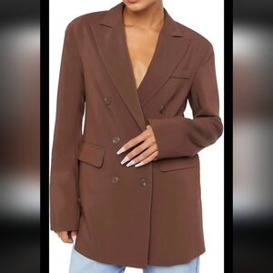 Forever 21 Brown Double-Breasted Blazer